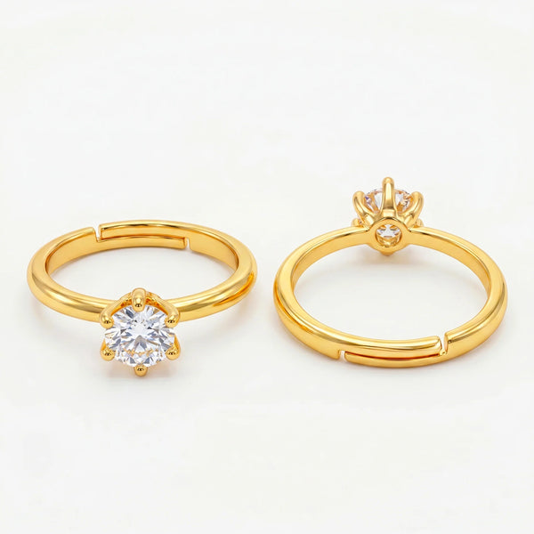 PAJURI Ring Anti-Tarnish Solitaire Crystal (Adjustable Size)