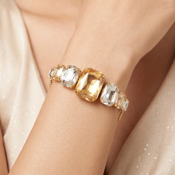 PAJURI Bracelet Anti-Tarnish Yellow Stone Chain (Adjustable Size)
