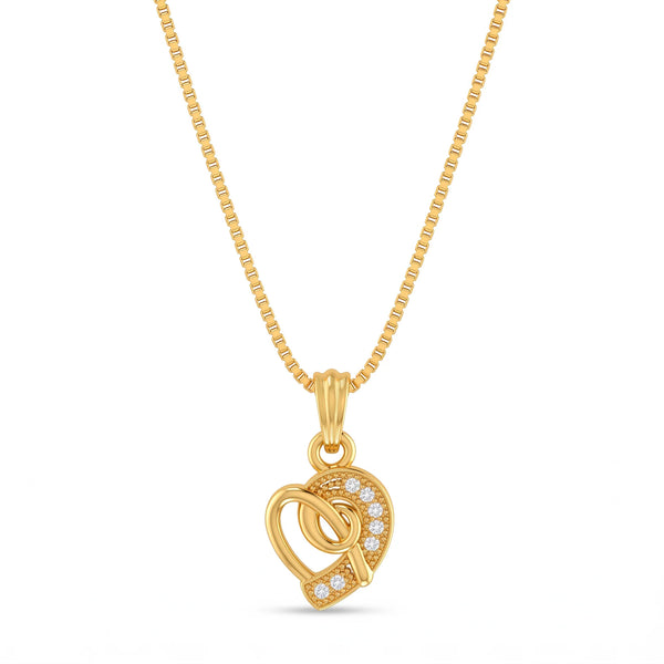 PAJURI Necklace Anti-Tarnish Crystal Heart Chai