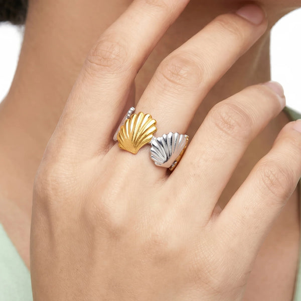 PAJURI Ring Anti-Tarnish Seashell Band (Adjustable Size)