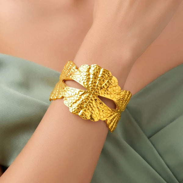 PAJURI Bracelet Anti-Tarnish Butterfly Filigree Cuff (Adjustable Size)