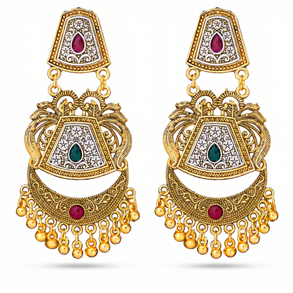 PAJURI Earrings Anti-Tarnish Chandbali Danglers