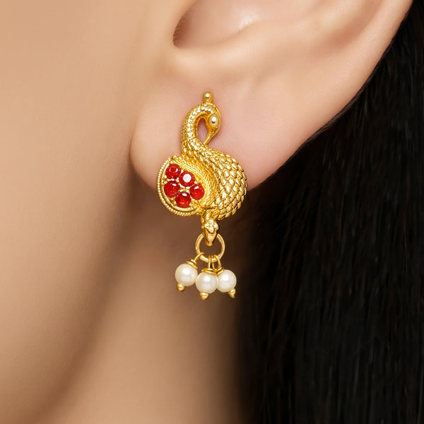 PAJURI Earrings Anti-Tarnish Peacock Pearl Dangles