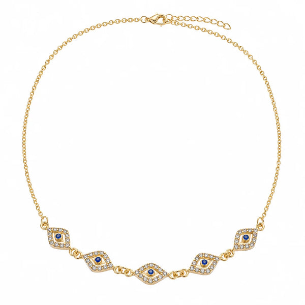 PAJURI Necklace Anti-Tarnish Evil Eye Link Chain Set