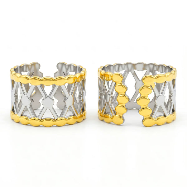 PAJURI Ring Anti-Tarnish Lattice Work Statement (Adjustable Size)