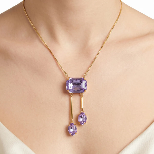 PAJURI Necklace Anti-Tarnish Purple Crystals