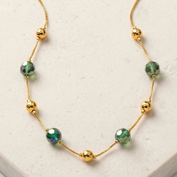 PAJURI  Necklace Anti-Tarnish Green Bead Chain