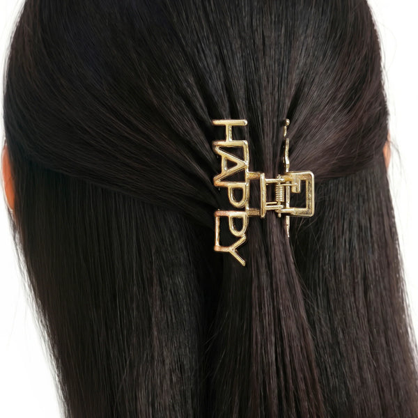 PAJURI Hair Claw Clip Anti-Tarnish Happy Word