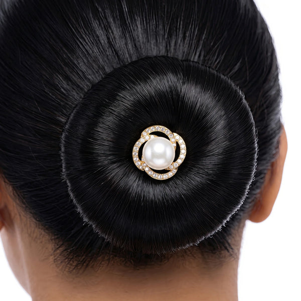 PAJURI Bun Pin Anti-Tarnish Pearl Swirl