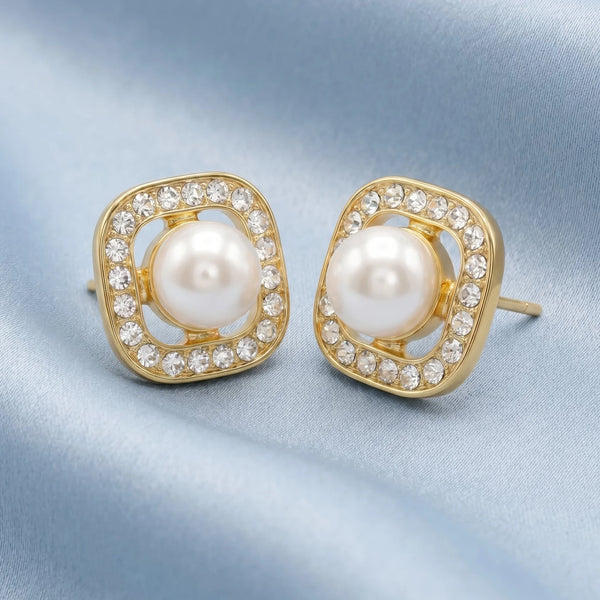 PAJURI Earrings Anti-Tarnish Gold Plated Pearl Studs