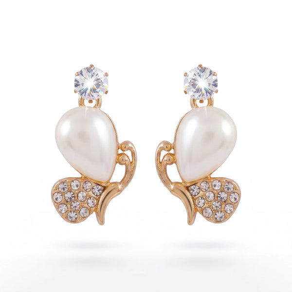 PAJURI  Earrings Anti-Tarnish Mini Mona Lisa & Crystal Bird Studs