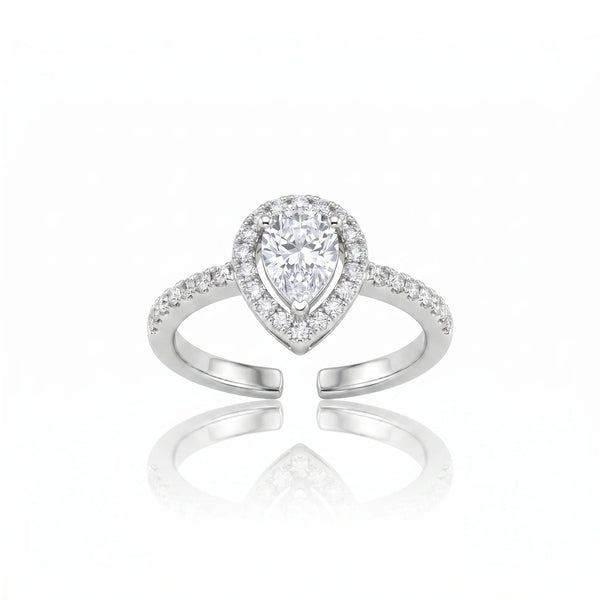 PAJURI Ring Anti-Tarnish Teardrop Crystal (Adjustable Size)