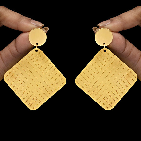 PAJURI Earrings Anti-Tarnish Premium Brass Golden Danglers