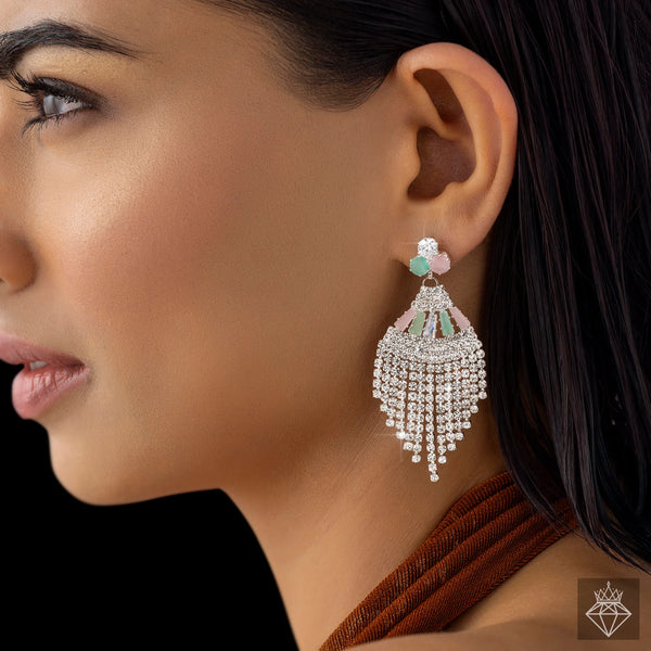 PAJURI Earrings Anti-Tarnish Crystal Danglers