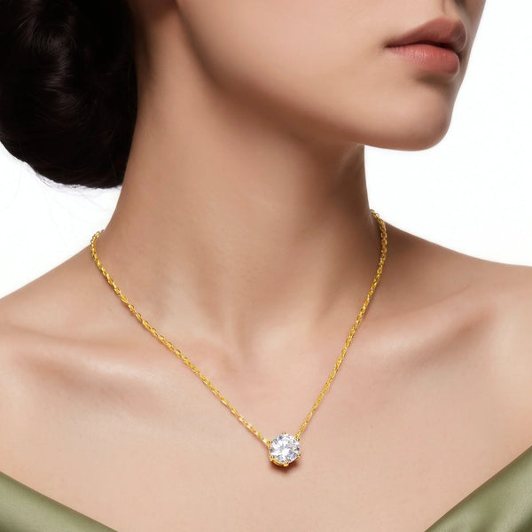 PAJURI Necklace Anti-Tarnish Gold Plated Chain With American Diamond