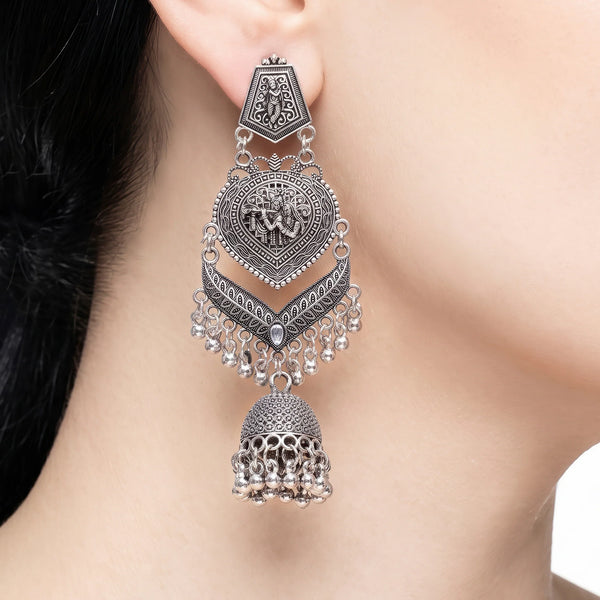 PAJURI Earrings Anti-Tarnish Temple Deity Filigree Dangles