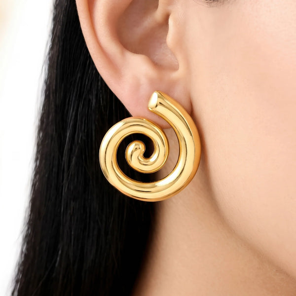 PAJURI Earrings Anti-Tarnish Minimalist Spiral