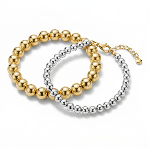 PAJURI Bracelets Anti-Tarnish Gold & Silver Set (Adjustable Size)