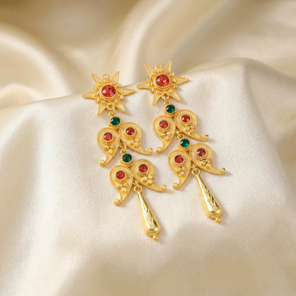 PAJURI Earrings Anti-Tarnish Ethnic Paisley Danglers