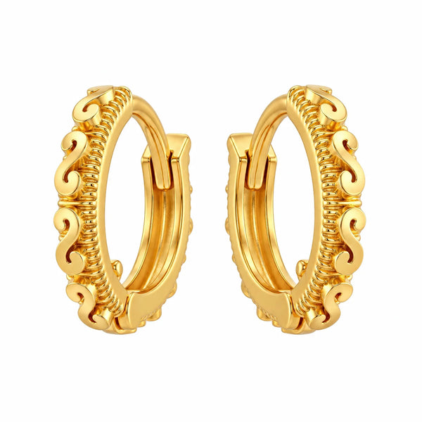 PAJURI Earrings Anti-Tarnish Textured Starburst Hoop