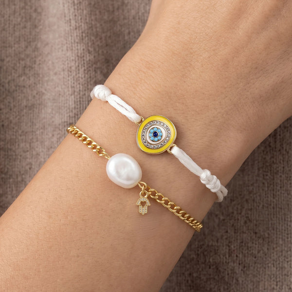 PAJURI Bracelet Anti-Tarnish Evil Eye Layered (Adjustable Size)
