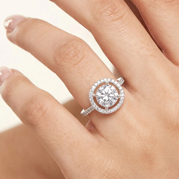 PAJURI Ring Anti-Tarnish Square Halo Crystal (Adjustable Size)