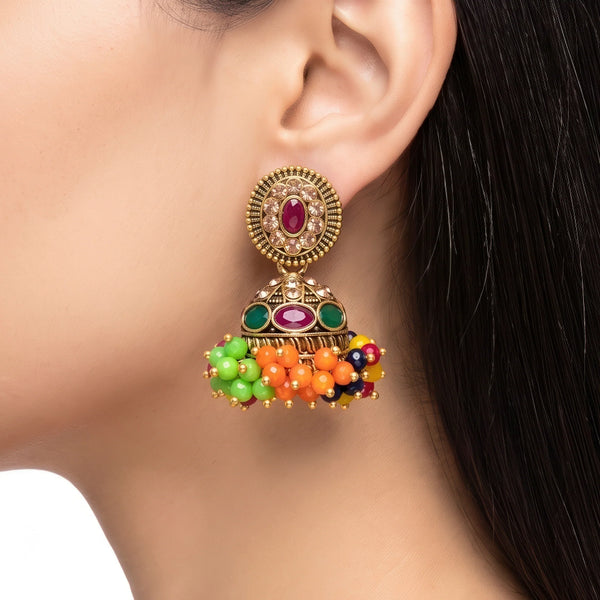 PAJURI Earrings Anti-Tarnish Antique Jhumka Dangles