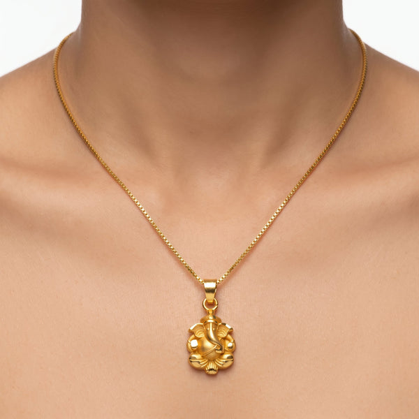 PAJURI Necklace Anti-Tarnish Ganesha Pendant Chain