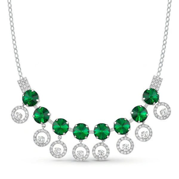 PAJURI Necklace Anti-Tarnish Emerald Crystal Chain