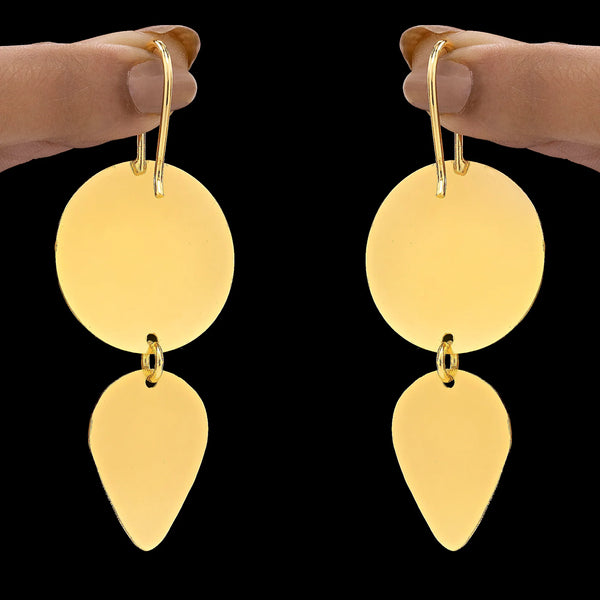PAJURI Earrings Anti-Tarnish Premium Brass High-Fashion Geometrical Danglers