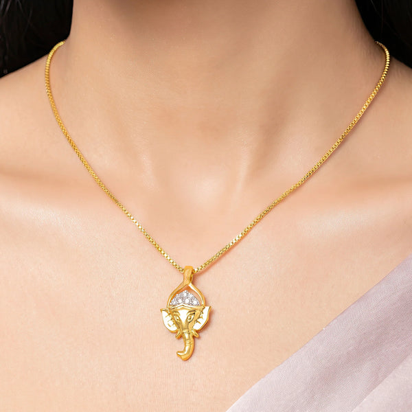 PAJURI Necklace Anti-Tarnish Ganesha Crown Pendant