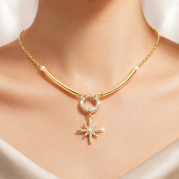 PAJURI Necklace Anti-Tarnish Starburst Pearl