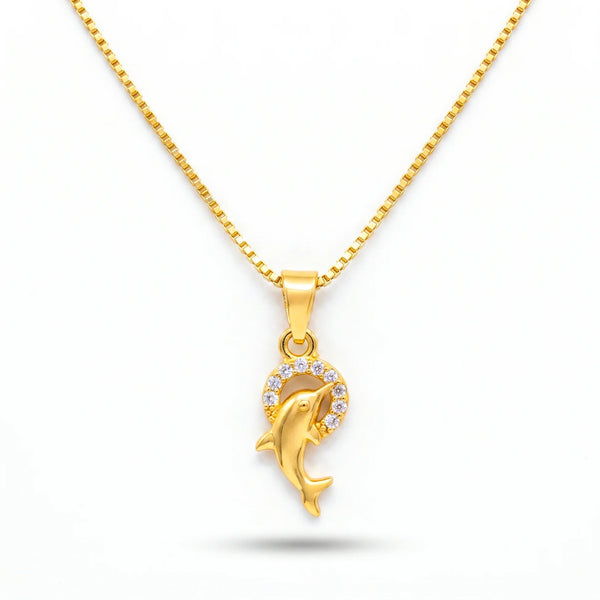 PAJURI Necklace Anti-Tarnish Dolphin Crescent Chain