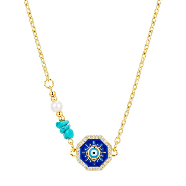 PAJURI Necklace Anti-Tarnish Gold Plated Evil Eye Pendant