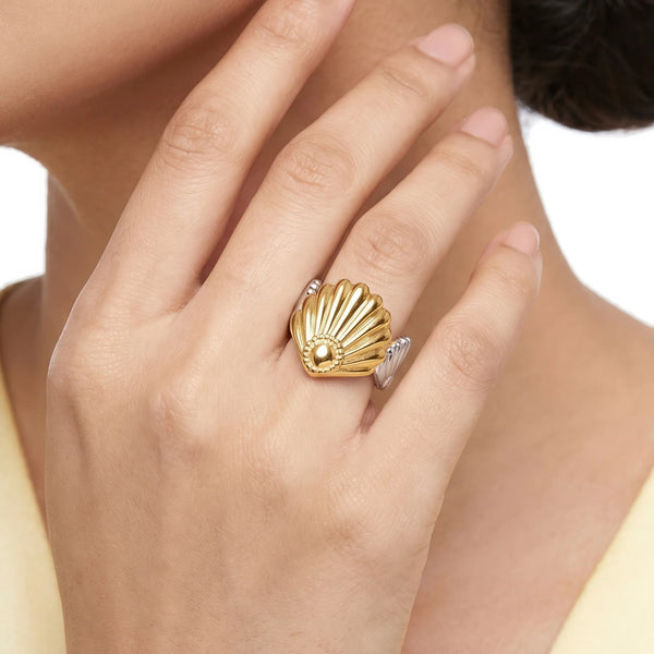 PAJURI Ring Anti-Tarnish Scallop Shell (Adjustable Size)