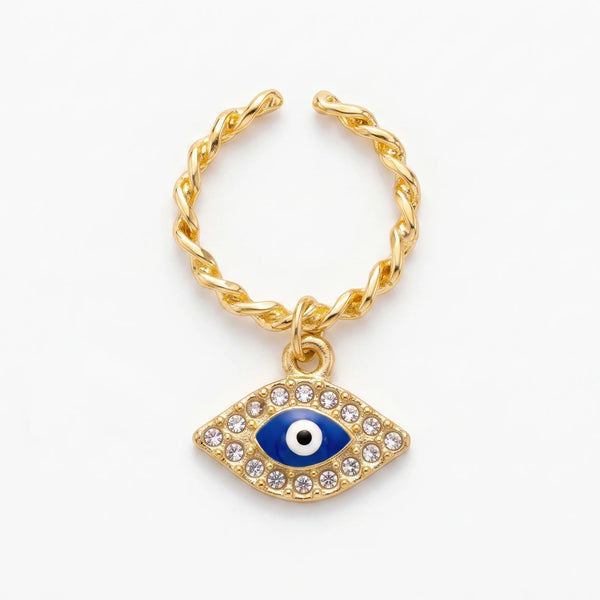 PAJURI Ring Anti-Tarnish Evil Eye Charm (Adjustable Size)