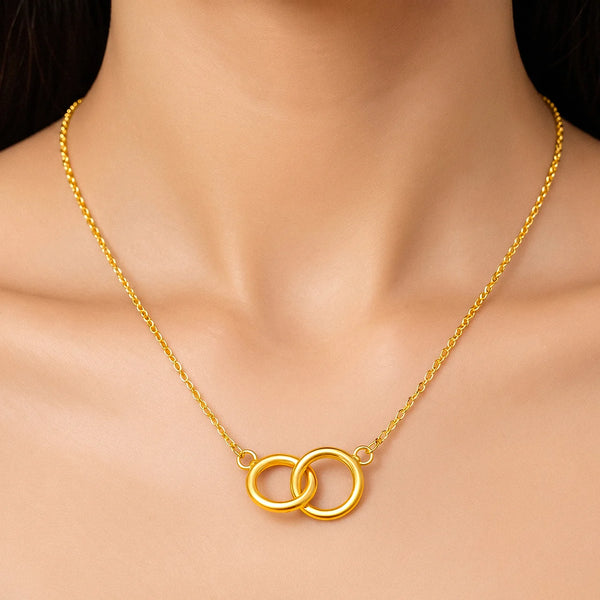 PAJURI Necklace Anti-Tarnish Gold Plated Interlocking Rings