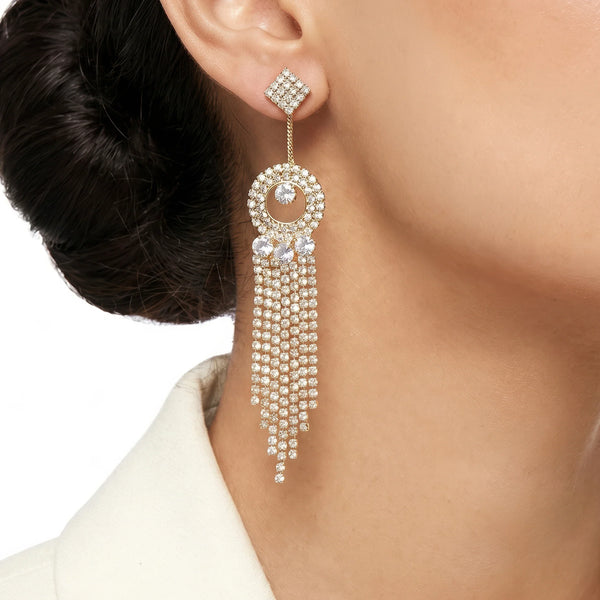 PAJURI Earrings Anti-Tarnish Geometric Fringe Drop