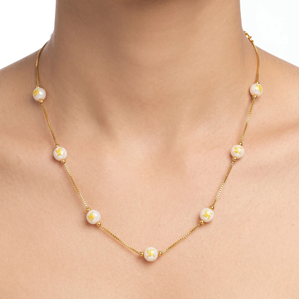 PAJURI Necklace Anti-Tarnish Pattern Bead Chain