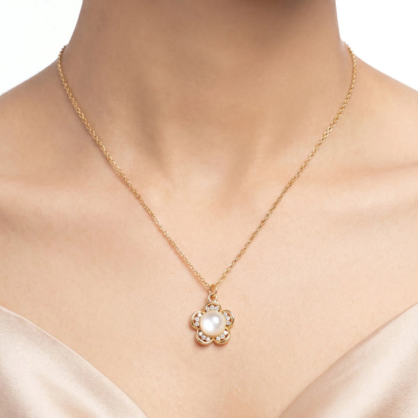 PAJURI Necklace Anti-Tarnish Monalisa Flower Pendant