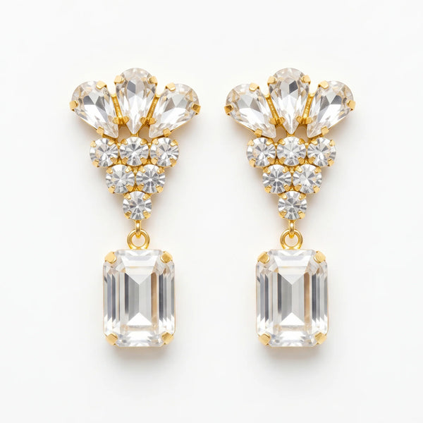 PAJURI Earrings Anti-Tarnish Crystal Drop Dangles