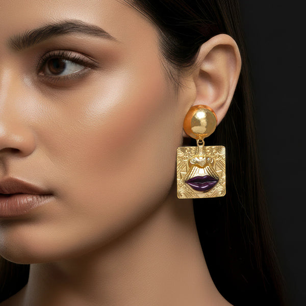 PAJURI Earrings Anti-Tarnish Mismatch Face Danglers