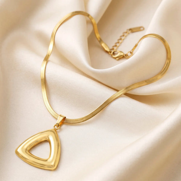 PAJURI Necklace Anti-Tarnish Gold Plated Triangle Pendant