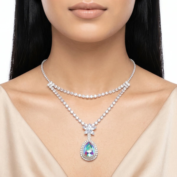 PAJURI Necklace Anti-Tarnish Floral Teardrop Chain