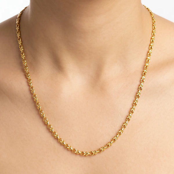 PAJURI Necklace Anti-Tarnish Heart Link Chain