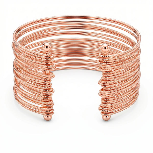 PAJURI Bracelet Anti-Tarnish Rose Gold Multilayer Bangle (Adjustable Size)