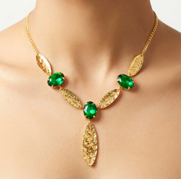 PAJURI Necklace Anti-Tarnish Marquise Crystal Statement