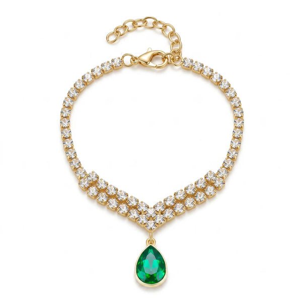 PAJURI Bracelet Anti-Tarnish Green Charm Chain (Adjustable Size)