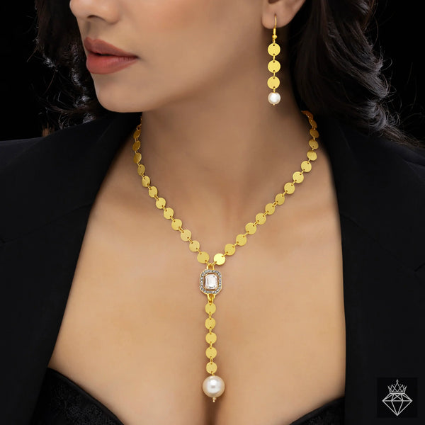 PAJURI Necklace Anti-Tarnish Gold Plated Set With Earrings