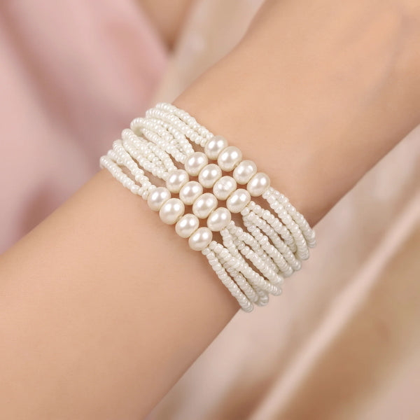 PAJURI Bracelet Anti-Tarnish Seed Bead Pearl (Adjustable Size)